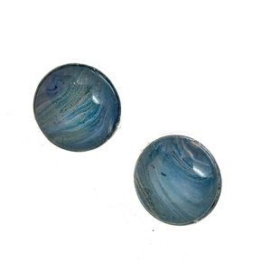 Cufflinks silver plated handcrafted glass